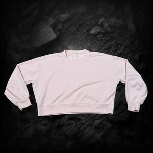 Lululemon Perfectly Oversized Cropped Crewneck‎ Pink Sweatshirt Pullover
